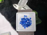 SQUARE SPINEL  สีน้ำเงิน เนื้ออ่อน  ของเทียม  MAN MADE CREATED BLUE SPINEL ROUND 3.5X3.5MM. TOP GEMSTONE