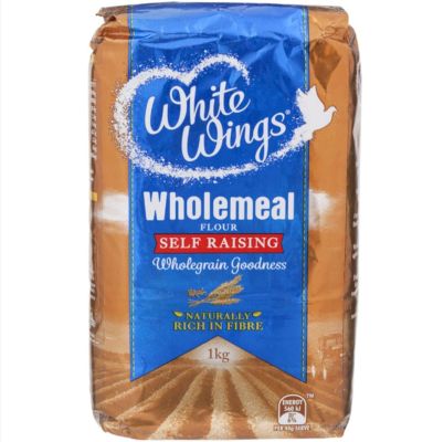 Wholemeal flour self raising (WHITE WINGS) 1 Kg. แป้งสาลีโฮลวีท นำเข้าจากออสเตรเลีย ขนาด 1 กิโลกรัม