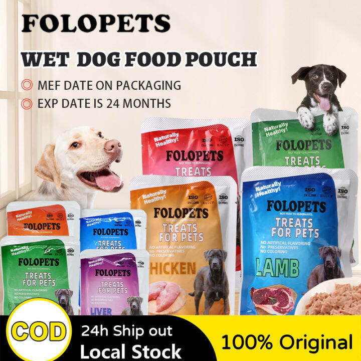 FOLOPETS Dog Food Pouch 120g Fresh Natural Organic Wet Dog Food For All
