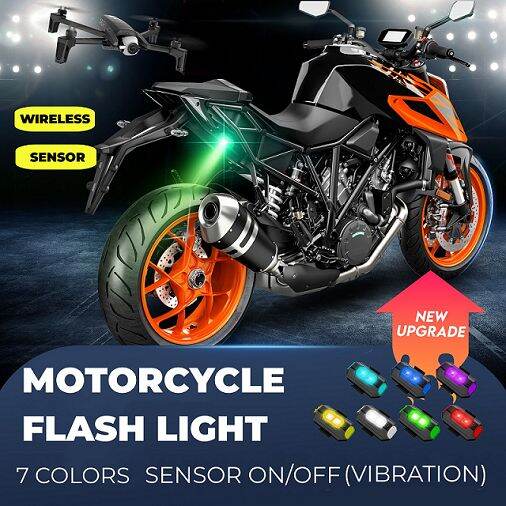 7 Colors Vibration Sensor Motorcycle flash light rechargeable