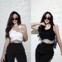 sawadikamyanamr New Diamond crop top best design sell items ครอปผ้าเทพพรีเมี่ยม รุ่นนี้ดีเทลปังมาก เพรชวิ้งวิบวัย ใส่สวยเริ่ดสุดๆ cottoncandy