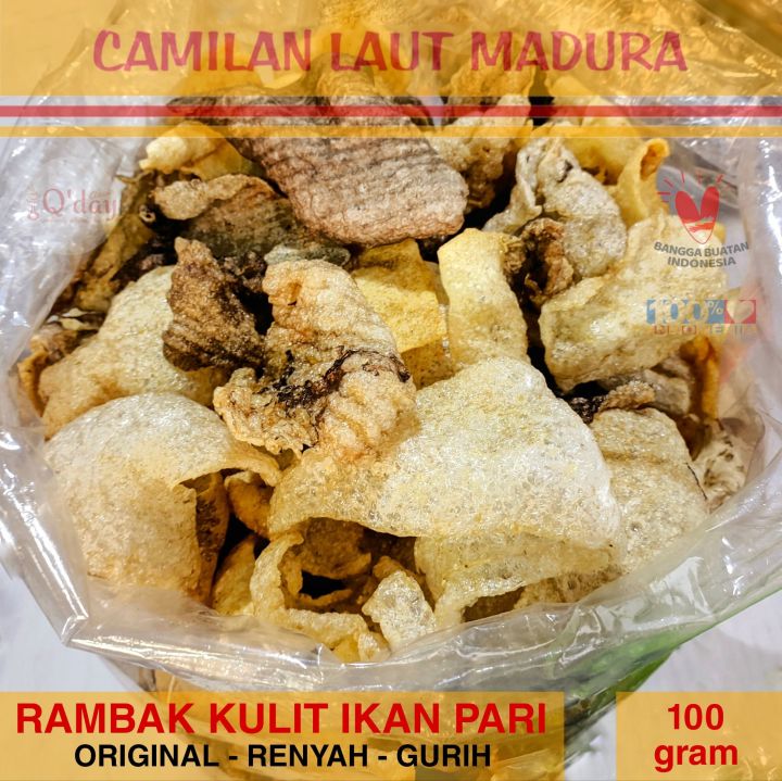 Rambak Kulit Ikan Pari Pe Original Renyah Gurih 100 Gram Siap Makan