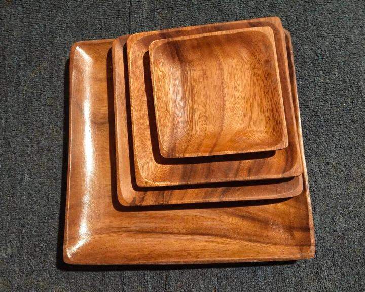 Wooden square plates Lazada PH
