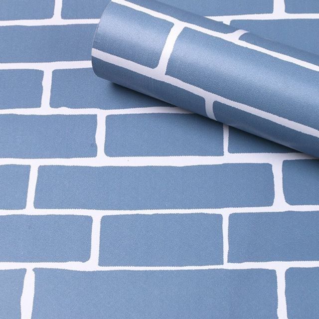 Wallpaper Dinding Bata Biru 10m X 45cm Lazada Indonesia 7465