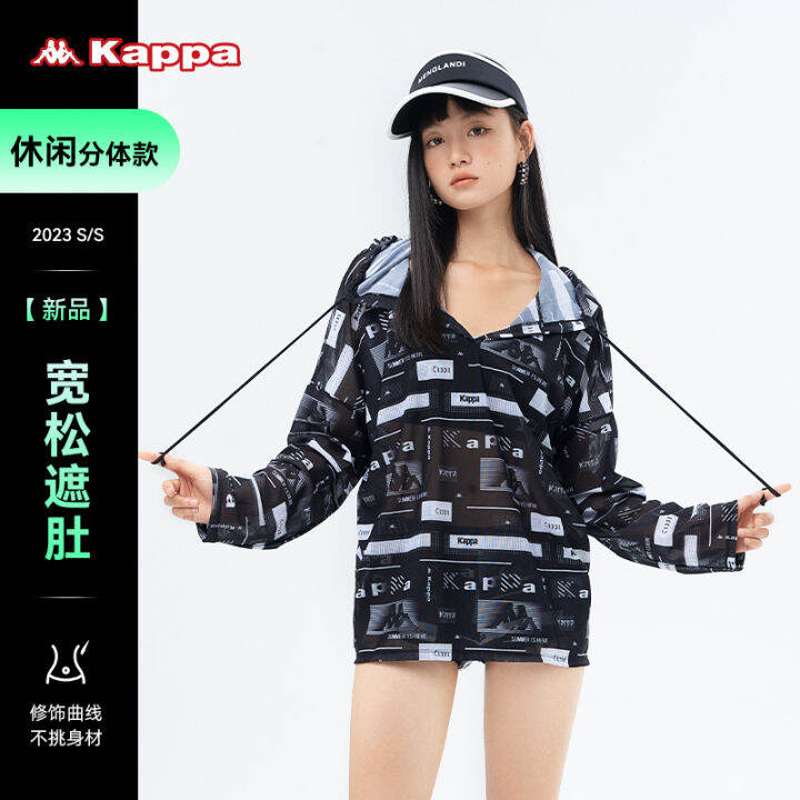 kappa-ชุดว่ายน้ำแบบใหม่2023ชุดว่ายน้ำผู้หญิงเซ็ต3ชิ้นเก็บเนื้อปิดมิดชิดดูผอมเพรียวสำหรับผู้หญิงดูแพง