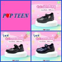 POPTEEN รองเท้านักเรียนหญิง หนังสีดำ