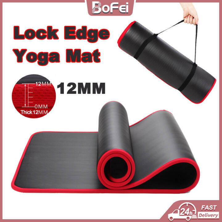 【Lock Edge】 Yoga Matt for Workout 12mm Extra Thick Yoga Mat Exercise