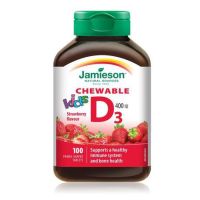 Vitamin Jamieson Chewable Vitamin D3 Strawberry เจมิสัน วิตามิน ดี3 รสสตรอว์เบอร์รี่