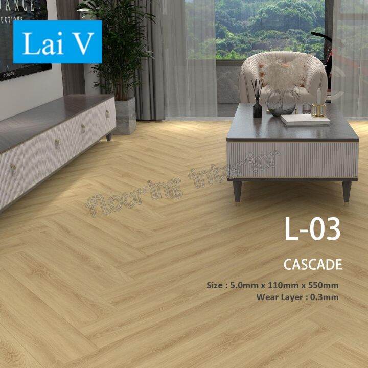 Lantai kayu SPC Herringbone tebal 5mm Laiv L-03/box | Lazada Indonesia