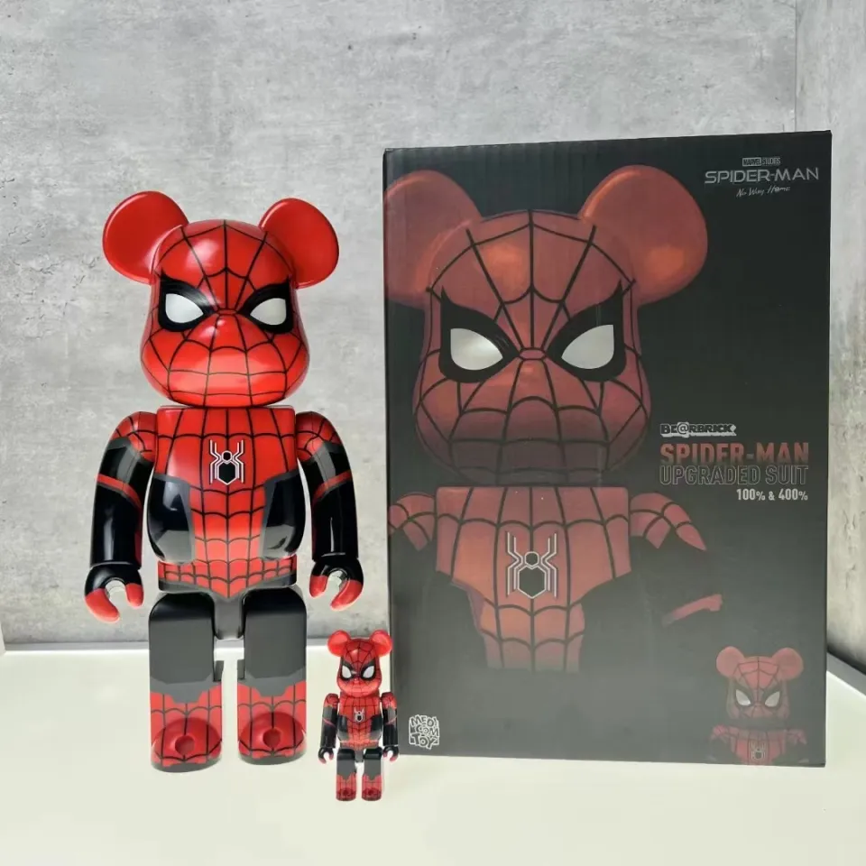 Bearbrick Spider-Man Spiderman Black and Red Combat Clothes 400