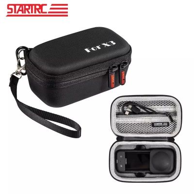 STARTRC Insta360 One X3 Portable Carrying Case Waterproof PU Storage Bag with Hand Strap Lanyard Hard Bag