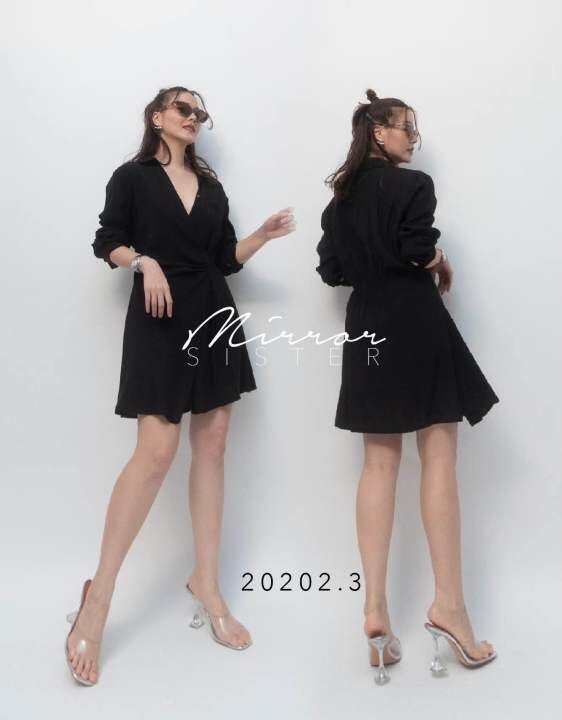 mirrorsister-20202-3-เดรสเชิ้ตแพทเทรินสวย-มินิเดรส-ชุดทำงาน-ชุดไปงาน