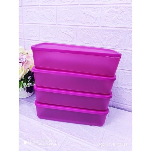 tupperware-double-so-fresh-1-pc-กล่องทัพเพอร์แวร์-ขายแยกใบ-แบบสี่เหลี่ยมยาว-สำหรับถนอมอาหารในตู้เย็นให้อาหารสด-ใหม่