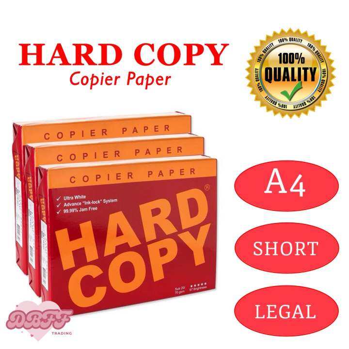 Hard Copy Copier Paper A4/Short & Long Lazada PH