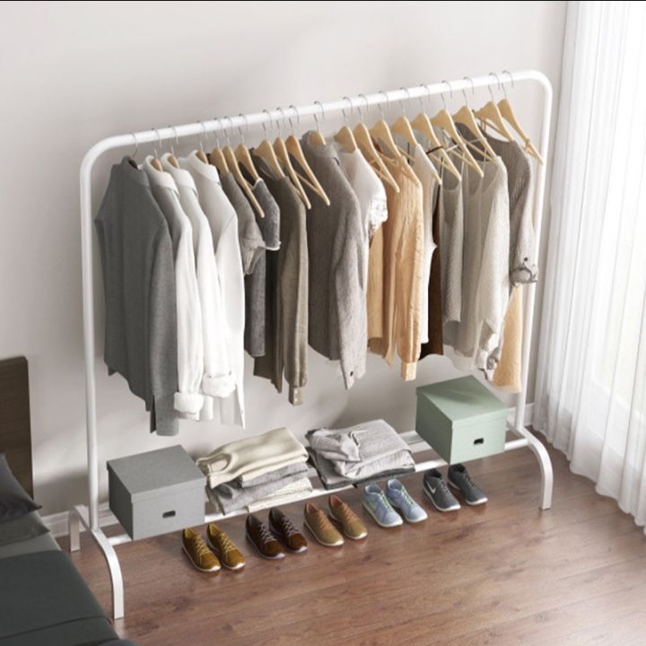 Floor Standing Drying Rack Bedroom Clothes Hanger Floor Drying Rack ...