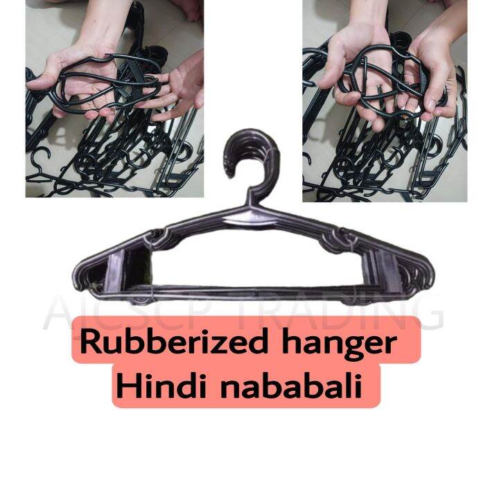 12 Pcs Original Rubberized Hanger hindi Nababali Lazada PH