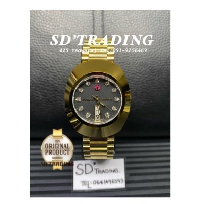 RADO Diastar Automatic 11 พลอย นาฬิกาข้อมือผู้ชายเรือนทองรุ่น R12413613- สีทอง/หน้าปัดสีดำ