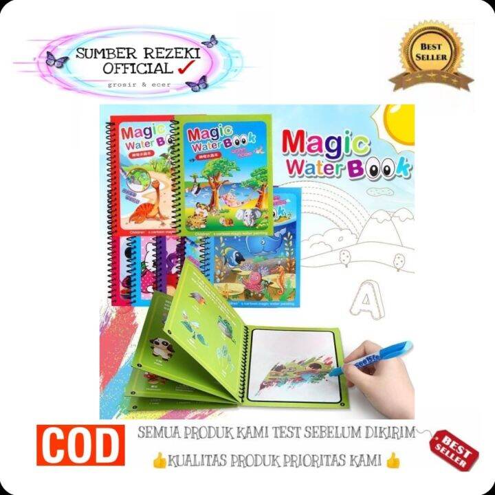 SR Magic colouring book magic water book magic water pen buku gambar