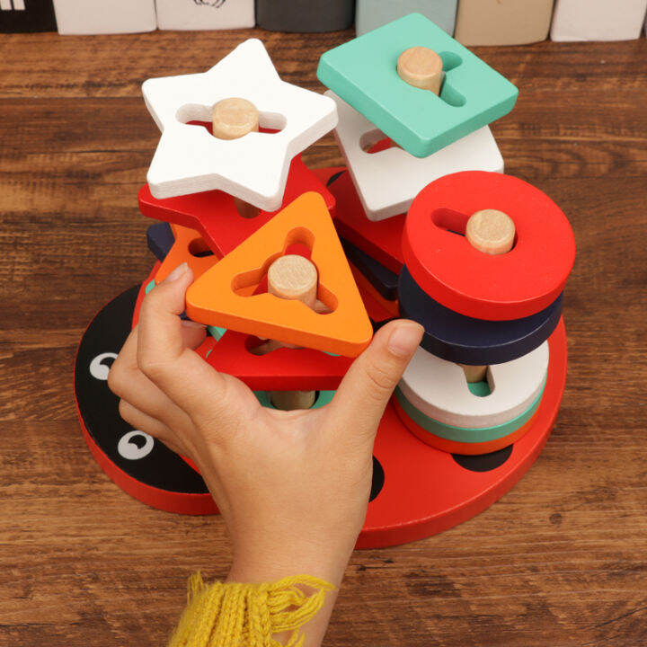 Children's Educational Toys 2YearOld FourSet Column Geometric Shape