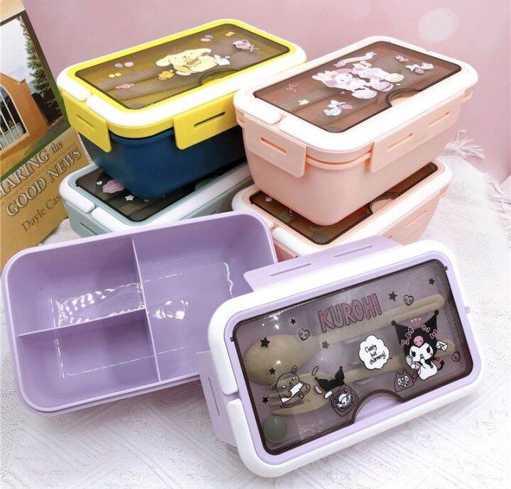 Kitty, My Melody, Kuromi lunchbox with spoon & fork | Lazada PH