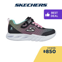 Skechers สเก็ตเชอร์ส รองเท้าเด็กผู้หญิง รองเท้าผ้าใบ Girls S-Lights Flicker Flash Lightweight Shoes - 303700L-BKMT Lights, On/Off Button