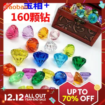 100PCS Plastic Gems Ice Grains Colorful Stones Children Jewels