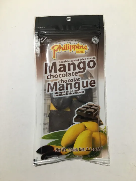 Philippine Brand Mango chocolate coated dried mango 65g Lazada PH