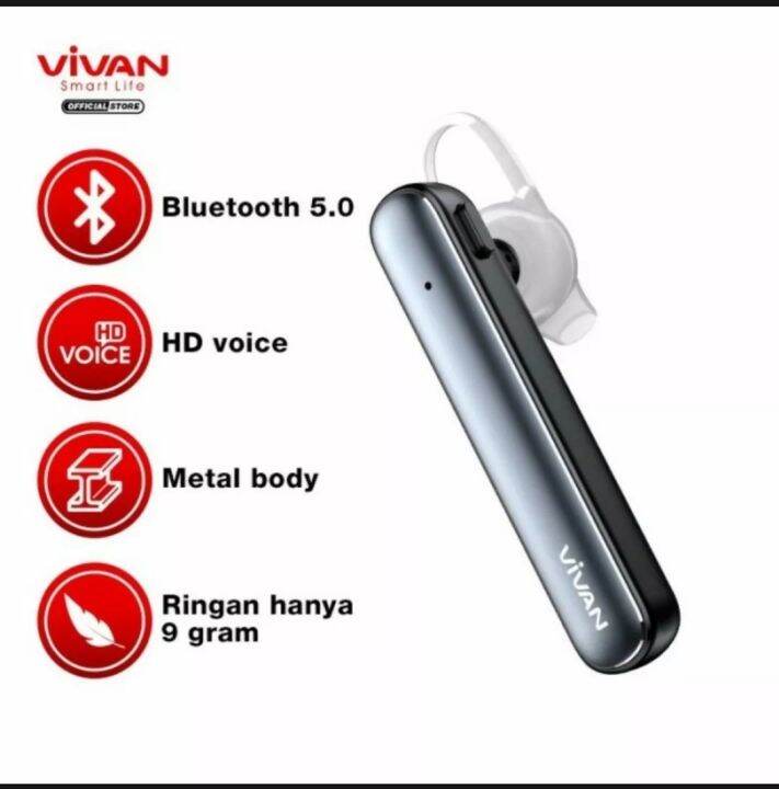 VIVAN Headset Bluetooth 5.0 CHAT 100 Earphone Original VIVAN Garansi