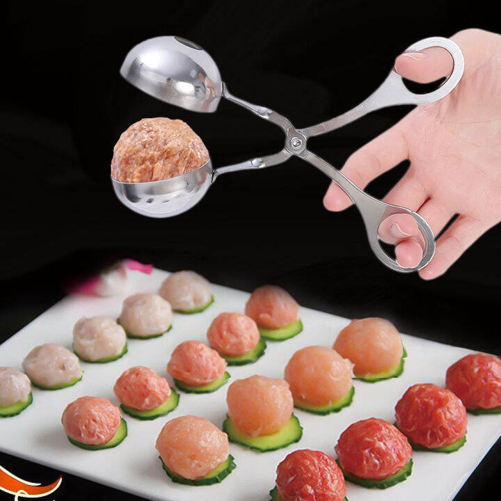 Meat Ballers Maker, Stainless Steel Rice Ball Making Tongs, Meatball Scoop,  Meatball Clip, None-stick Food Clip, Cookie Dough Scoop, Diy Fish Ball  Mold, Ice Cream Ball Makers, Kitchen Tools, Kitchen Gadgets, Dorm