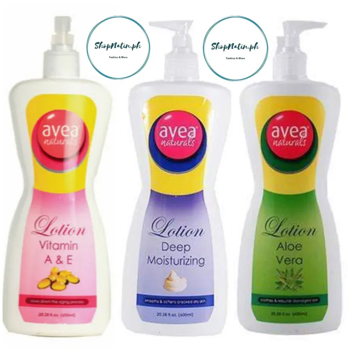 Avea Naturals Lotions made in USA Aloe Vera Vitamin A Cocoa Butter Deep