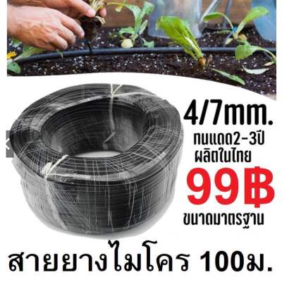 99฿ สายยางไมโคร 6mm 4/7mm 6มม. 100เมตร เต็มม้วน รดน้ำ ระบบพ่นหมอก สายยางพ่นหมอก สายยางรดต้นไม้ ถูกสุดในตลาด