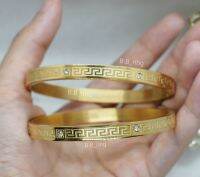 กำไลข้อมือสแตนเลสชุบ 18k ลายฉลุลายเวอซาเช่