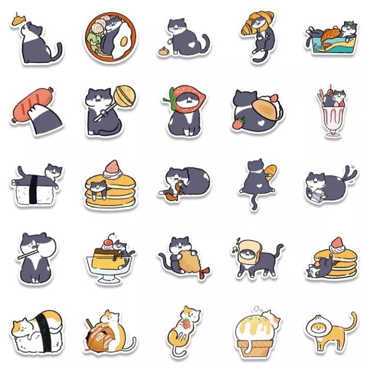 sticker-สติ๊กเกอร์-น้องแมว-221-น้อนแมว-50ชิ้น-น้องน่ารักมาก-ญี่ปุ่น-น้อง-แมว-น่ารัก-cat-น้อน-แมว-เหมียว-แมวส้ม-แมวเทา