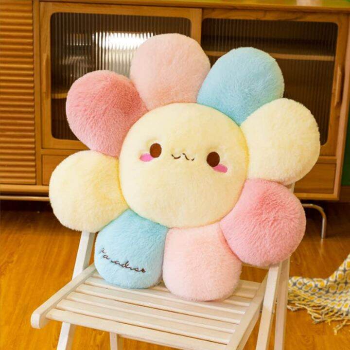 Flower Pillow Cute Pillow Flower Plush Pillow Smiley Face Colorful Sun