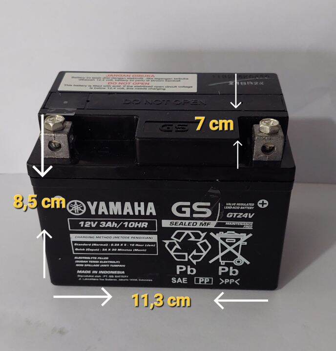 AKI KERING tipe GS/YUASA GTZ4V/YTZ4V 12V/3Ah | Lazada Indonesia