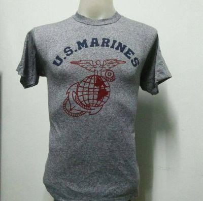 เสื้อยืด ผ้าเรยอง ลาย U.S.MARINES