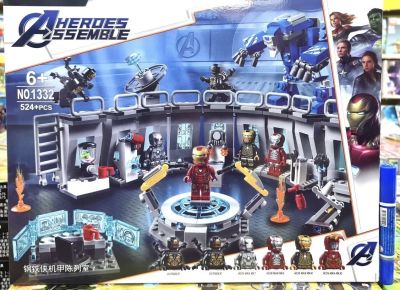 M-Moneytoys ชุดตัวต่อHero SY 1332 ฮีโร่ Avengers End Game Ironman Hall of Armour จำนวน524ชิ้น (cm2)