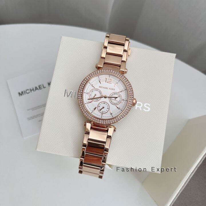 ของแท้100-นาฬิกาข้อมือ-mkแท้-michael-kors-parker-mk5781-michael-kors-parker-chronograph-rose-gold-tone-ladies-watch-mk5781