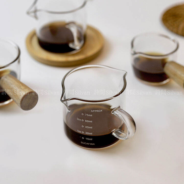 Coffee measuring cup heatproof cup Italian glass coffee milk cup glass