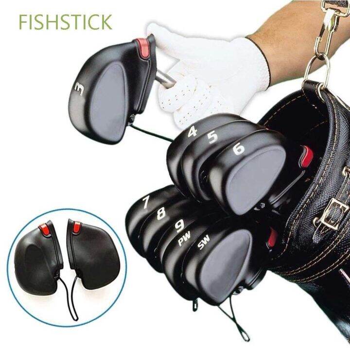 ปลอกคลุมไม้กอล์ฟ แบบยาง Golf iron cover Rubber set with safety rope including Lazada.co.th