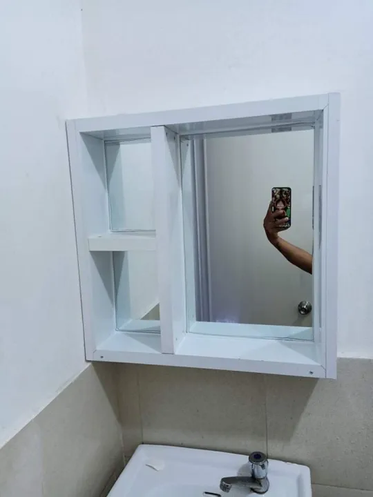 Bathroom Mirror Rack Aluminum 50cm x 50cm Lazada PH