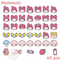 Sticker สติ๊กเกอร์ Mymelody H 19 มายเมโลดี้ 40ชิ้น kuromi คุโรมิ hello kitty ซานริโอ้ คิตตี้ sanrio มายเม เมโลดี้ myme