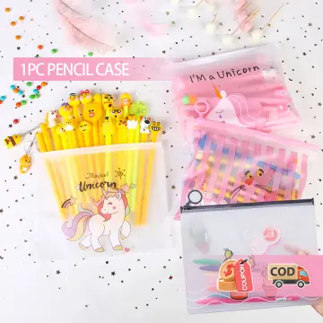 1pc Pink Large Capacity Stationery Pencil Case Kawaii Macaron