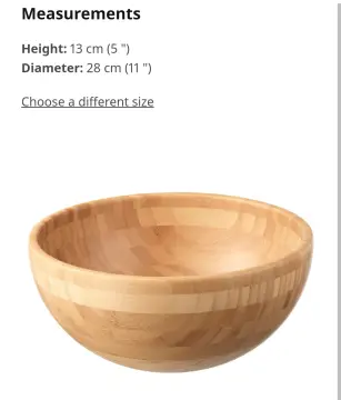 BLANDA MATT Serving bowl, bamboo, Height: 5 Diameter: 11 - IKEA