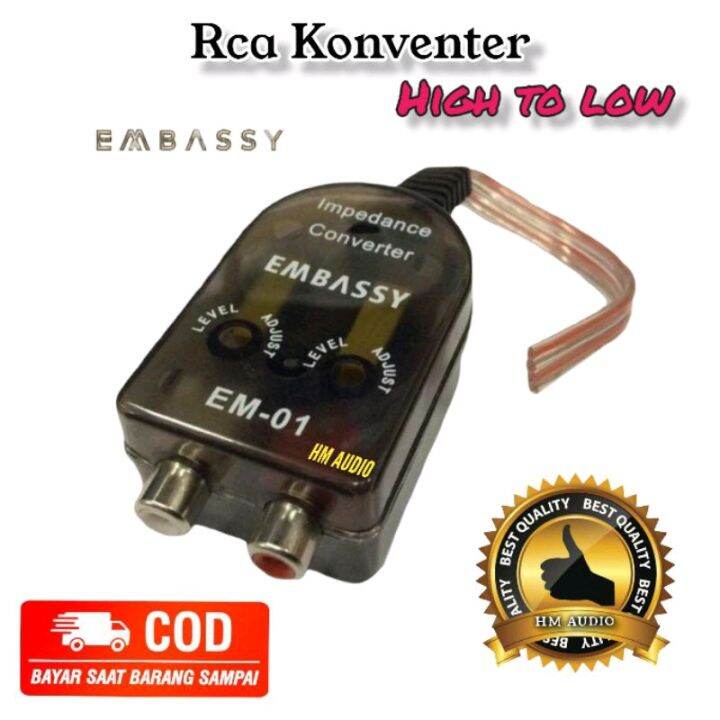 High to low RCA KONVENTER RCA CONVENTER RCA ADAPTOR RCA EMBASSY em01