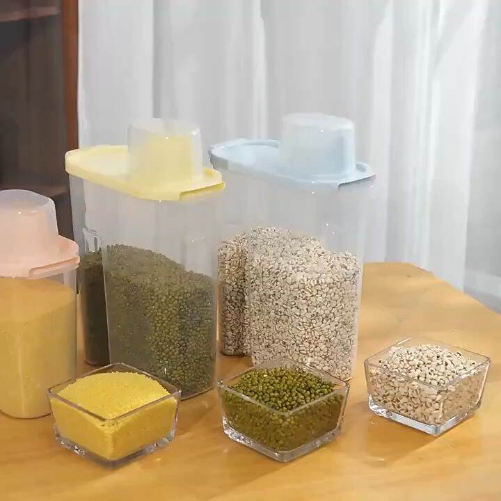 Kitchen Grain Storage Tank Nordic Food Dispenser Transparent Plastic Bottle Food Storage Box