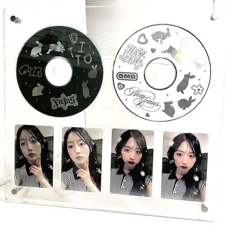 กรอบอะคริลิค-ขาตั้งเหล็ก-ใส่การ์ด-ซีดี-cd-dvd-โชว์ของสะสม