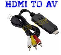 1080P HD HDMI To AV RCA สีดำ Converter อะแดปเตอร์สาย STB ทีวีเก่าอินพุตพอร์ต1เอาต์พุต HDMI พอร์ต1 X RCA