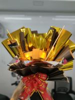 Gold with black bouquet Paper ready to put your chocolate or money