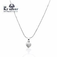 Kr silver | สร้อยคอเงินแท้ พร้อมจี้เงินแท้ รูปหัวใจ สร้อยคอเส้นจิ๋ว ขนาด 0.9 มิล ยาว 16 นิ้ว 18 นิ้ว